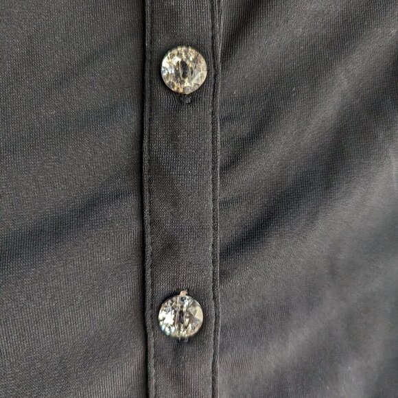 Y2K Champange by Le Greiner Ribbon Lace Sequin yoke top - Picture 8 of 11